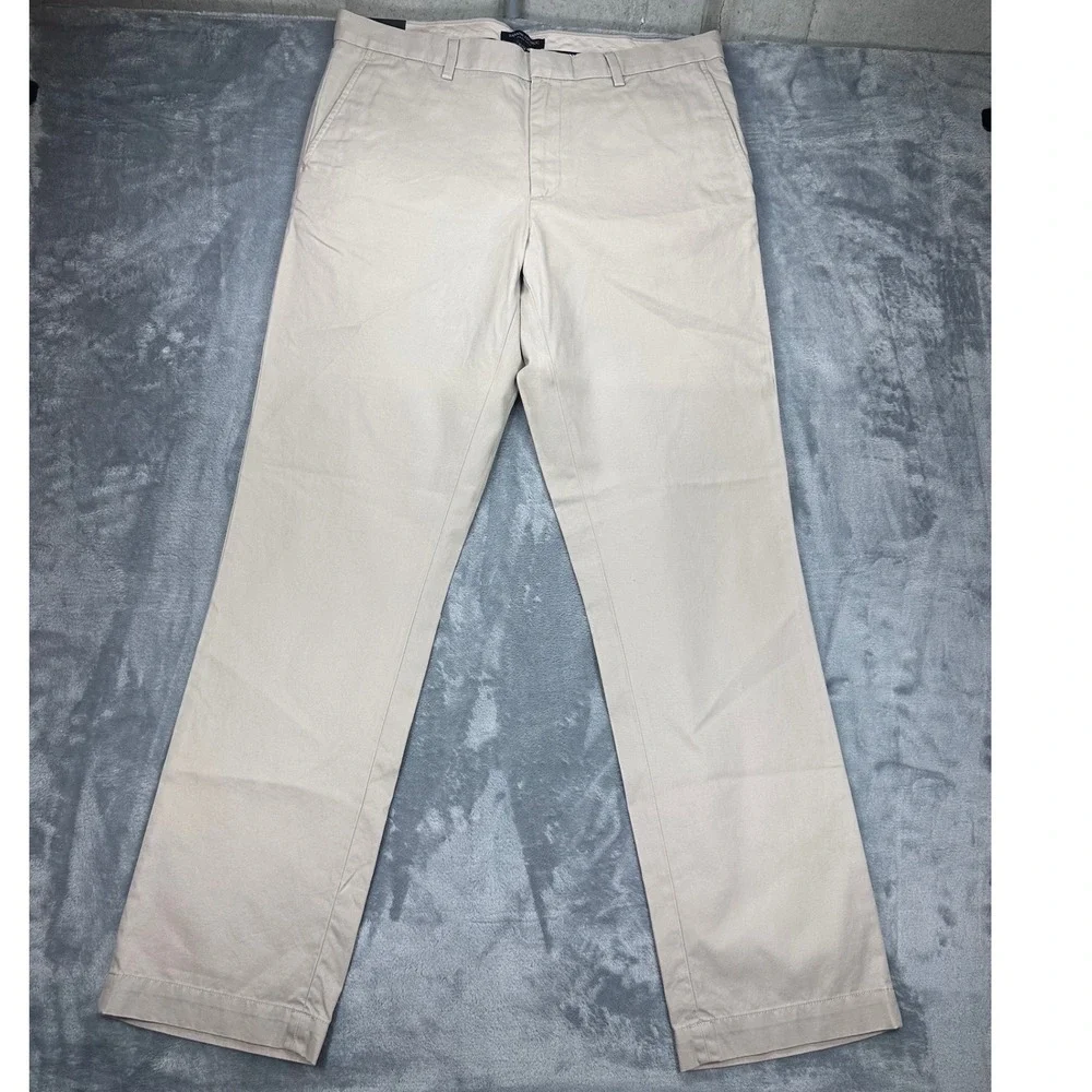 NWT Banana Republic Aiden Chino Slim Fit Pants‎ Mens 36x34 Tan Khaki Cotton